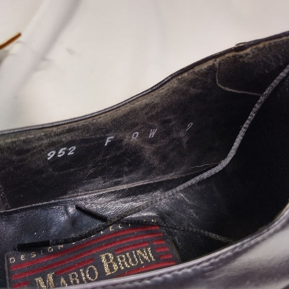 𝅺mario Bruni Black Lace Up Dress Shoes Men's Size 9 - Picture 9 of 9